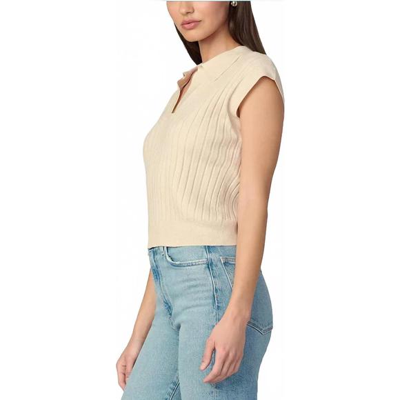 NEW JOE'S JEANS mal popover sweater vest in creme brulee - Picture 1 of 3